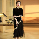 見柳冬裝旗袍套裝