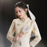見煙冬裝旗袍