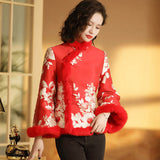 羽花冬裝旗袍上裝