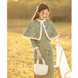 晚霏冬裝旗袍套裝