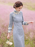 煙溪冬裝旗袍