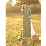 晚霏冬裝旗袍套裝