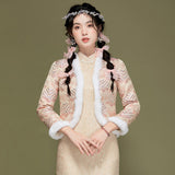 風花冬裝旗袍外套