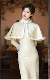 霞翩冬裝旗袍套裝