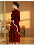 見柳冬裝旗袍套裝